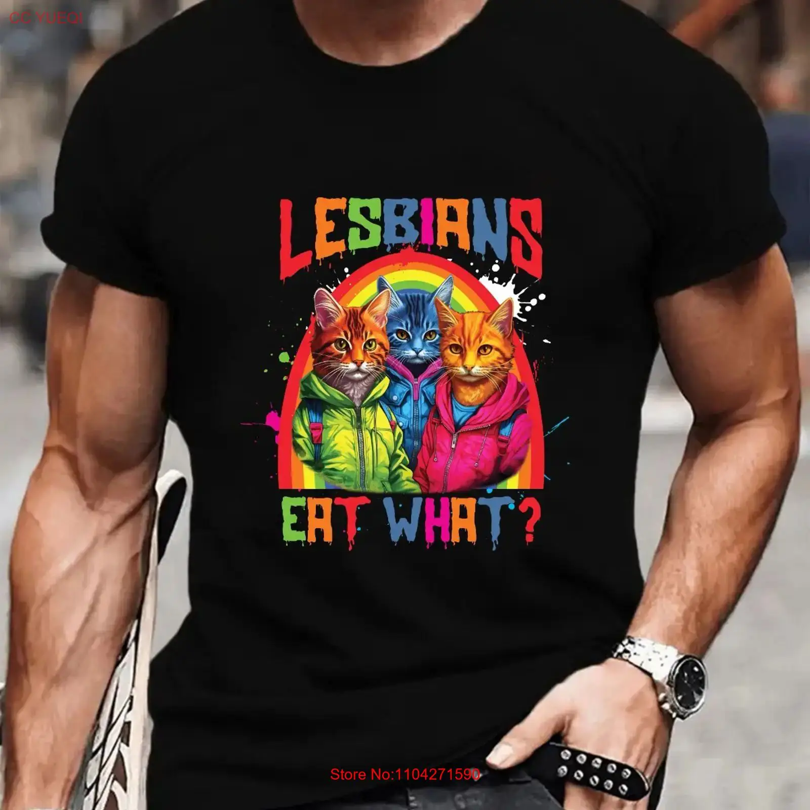 Vintage Queer Fashion - Яркая радужная футболка для лесбиянок с